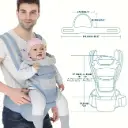 Baby Breathable Carrier, 6 In 1 Multifunctional Baby Sling Carrier - Ergonomic Design Baby Hip Seat 